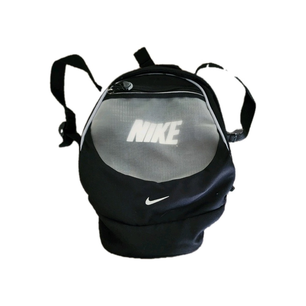 Vintage 90s Nike Backpack Mini Bag Black White Logo Sports Casual Roomy Y2K